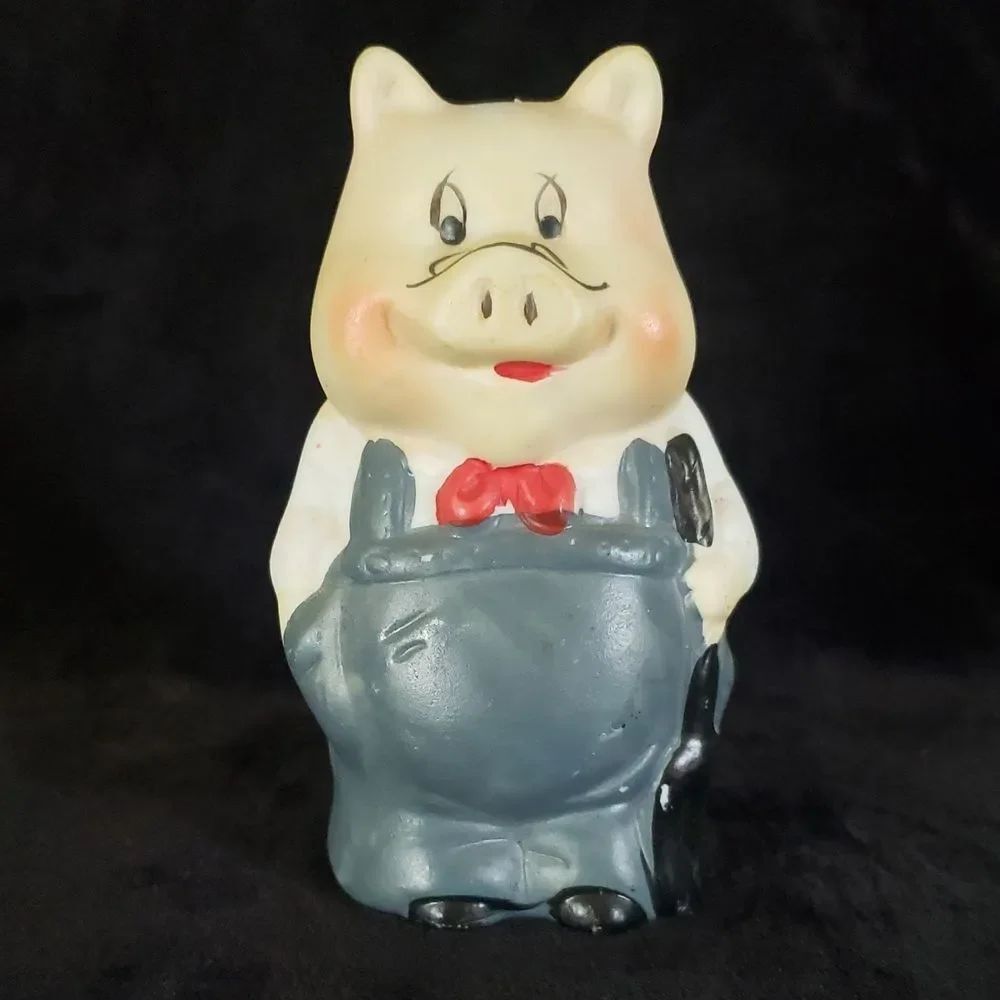 Vintage Handpainted Ceramic Pig Bell
